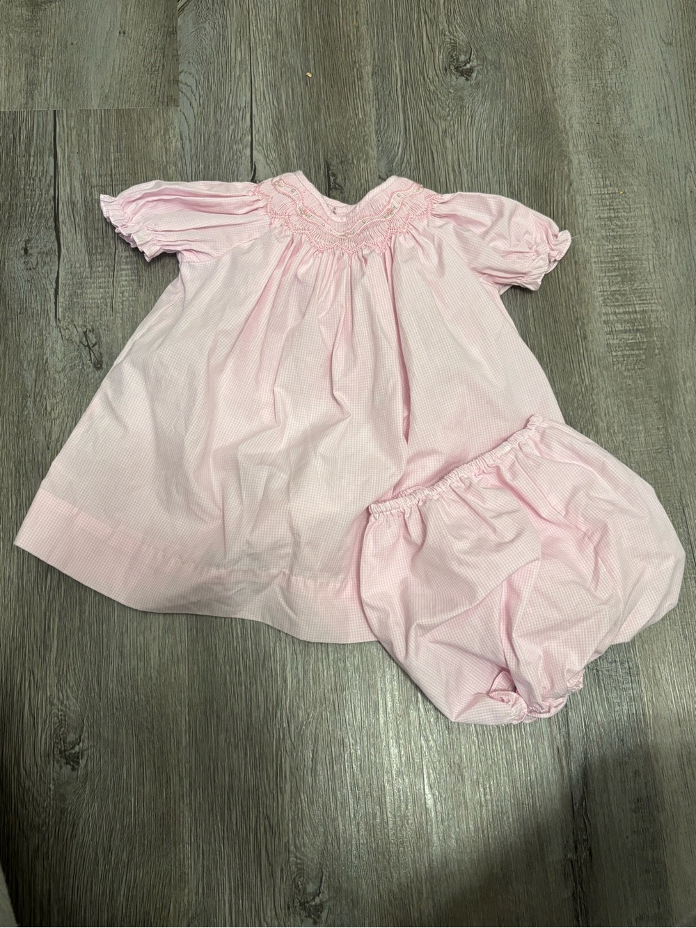 Petit Ami Pink Smocked Bubble Short Set